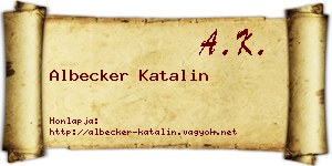 Albecker Katalin névjegykártya