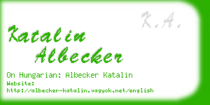 katalin albecker business card